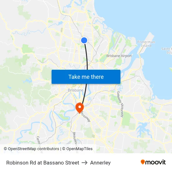 Robinson Rd at Bassano Street to Annerley map
