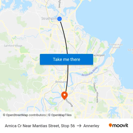 Arnica Cr Near Mantias Street, Stop 56 to Annerley map