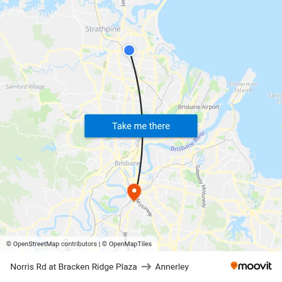 Norris Rd at Bracken Ridge Plaza to Annerley map