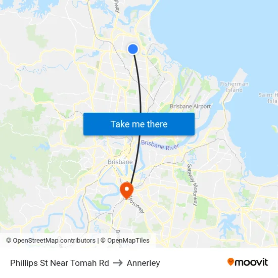 Phillips St Near Tomah Rd to Annerley map