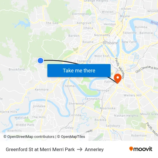 Greenford St at Merri Merri Park to Annerley map