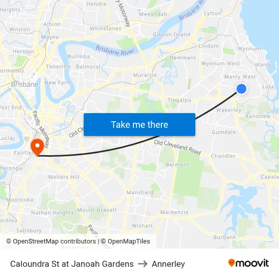 Caloundra St at Janoah Gardens to Annerley map