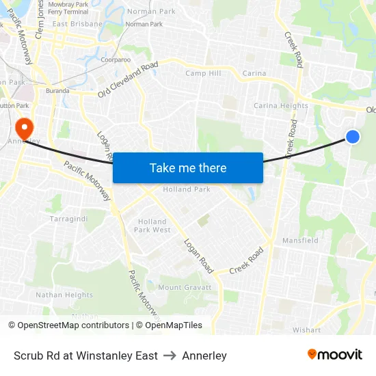 Scrub Rd at Winstanley East to Annerley map