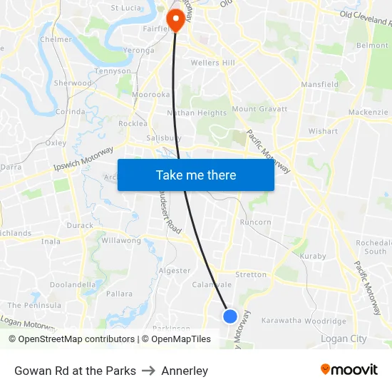 Gowan Rd at the Parks to Annerley map