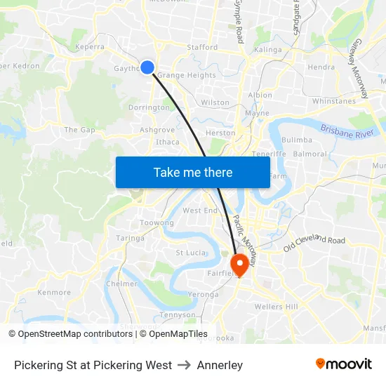 Pickering St at Pickering West to Annerley map