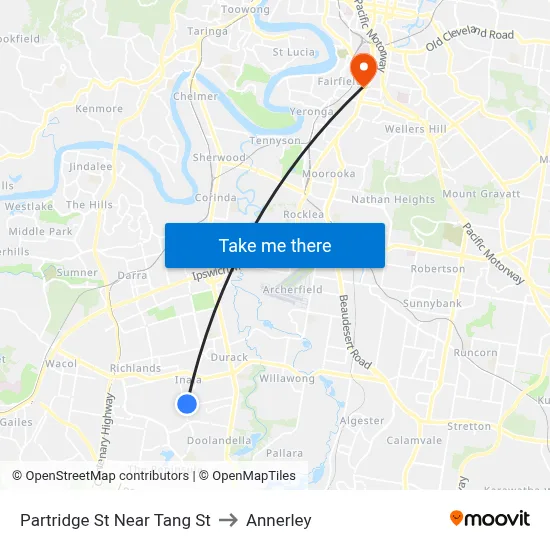 Partridge St Near Tang St to Annerley map