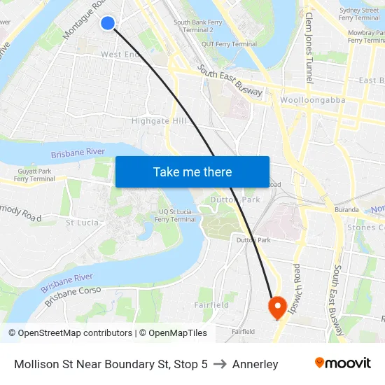 Mollison St Near Boundary St, Stop 5 to Annerley map