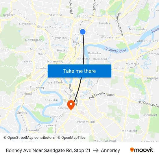 Bonney Ave Near Sandgate Rd, Stop 21 to Annerley map