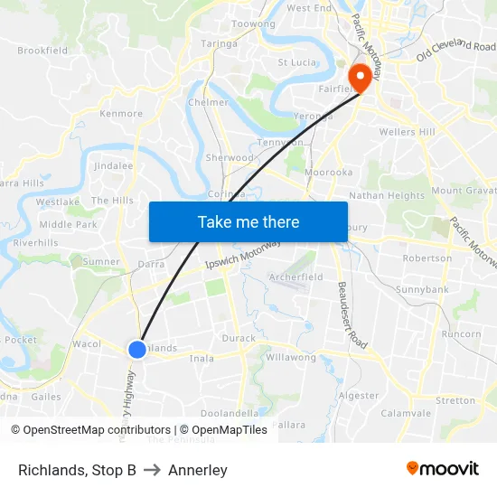 Richlands, Stop B to Annerley map