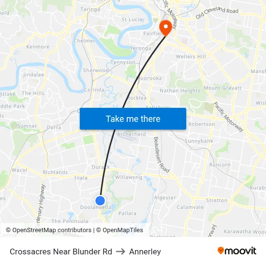 Crossacres Near Blunder Rd to Annerley map