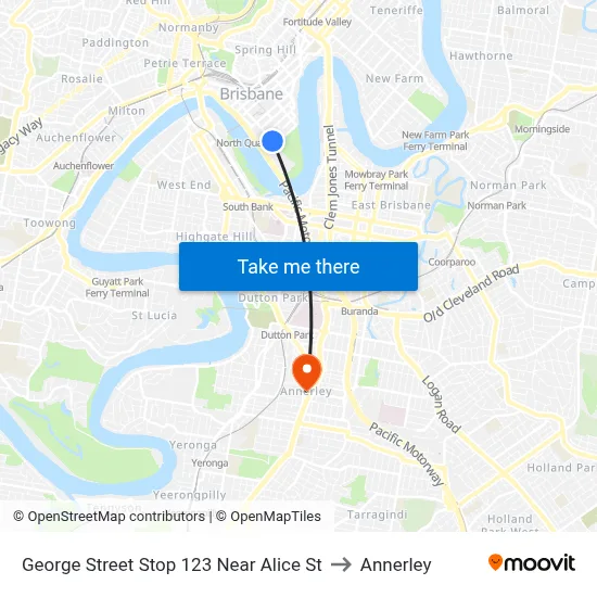 George Street Stop 123 Near Alice St to Annerley map