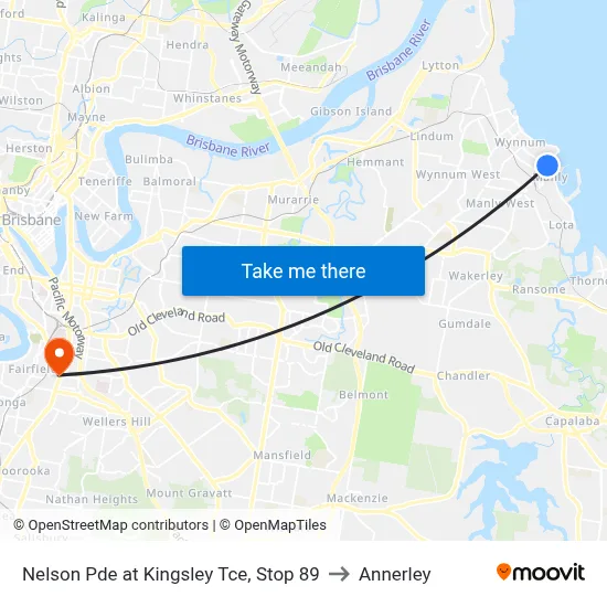 Nelson Pde at Kingsley Tce, Stop 89 to Annerley map