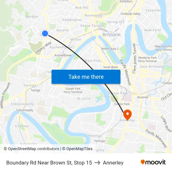 Boundary Rd Near Brown St, Stop 15 to Annerley map