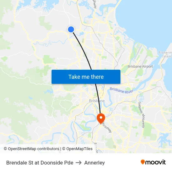 Brendale St at Doonside Pde to Annerley map