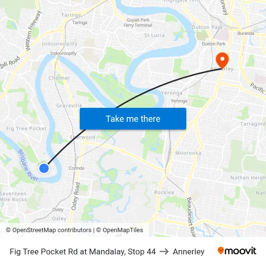 Fig Tree Pocket Rd at Mandalay, Stop 44 to Annerley map
