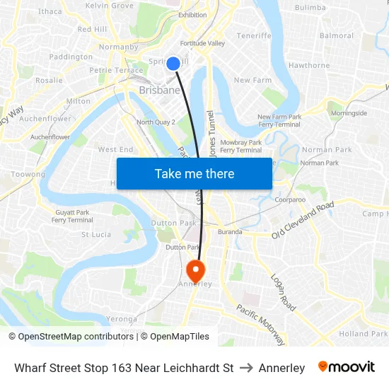 Wharf Street Stop 163 Near Leichhardt St to Annerley map
