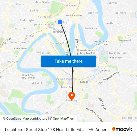 Leichhardt Street Stop 178 Near Little Edward St to Annerley map