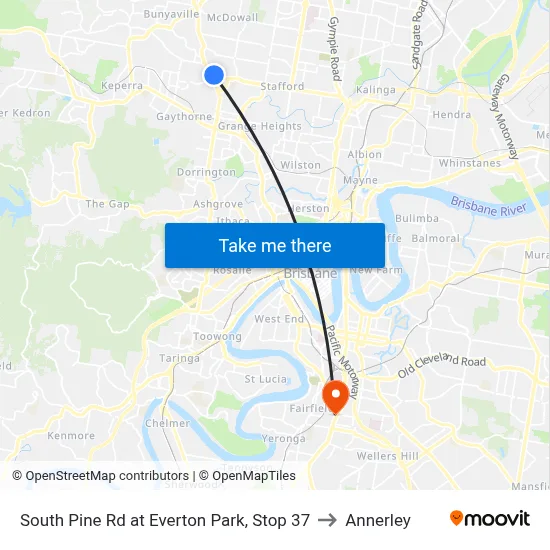 South Pine Rd at Everton Park, Stop 37 to Annerley map