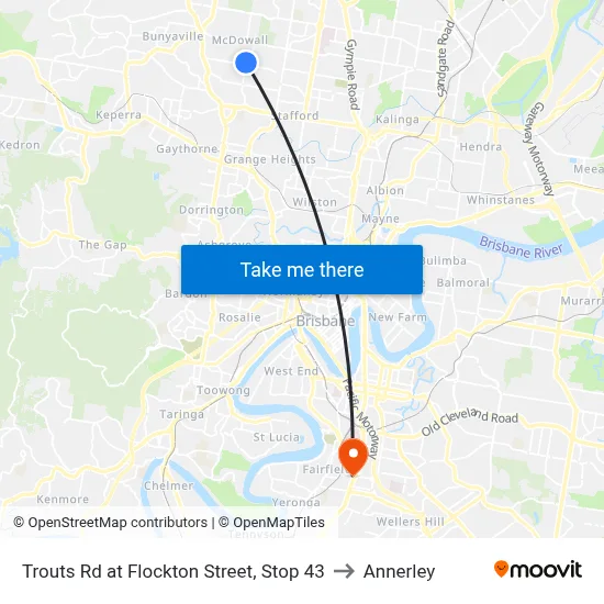 Trouts Rd at Flockton Street, Stop 43 to Annerley map