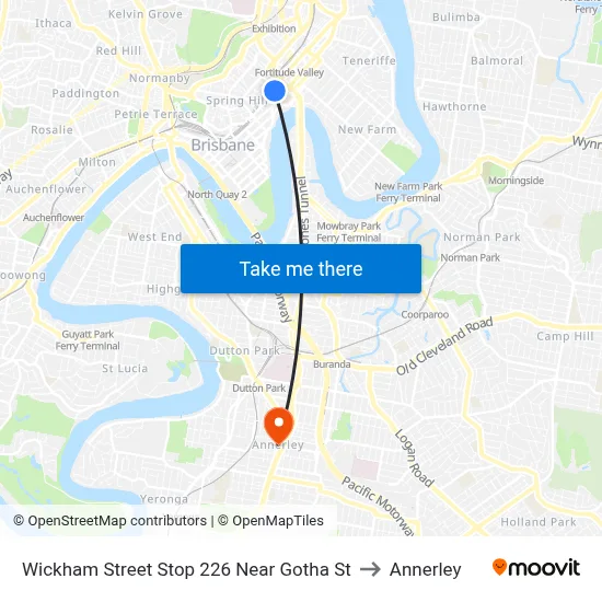 Wickham Street Stop 226 Near Gotha St to Annerley map