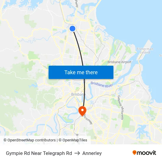 Gympie Rd Near Telegraph Rd to Annerley map