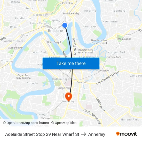 Adelaide Street Stop 29 Near Wharf St to Annerley map