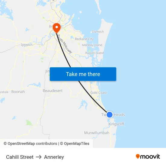 Cahill Street to Annerley map