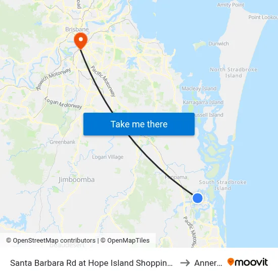 Santa Barbara Rd at Hope Island Shopping Centre to Annerley map