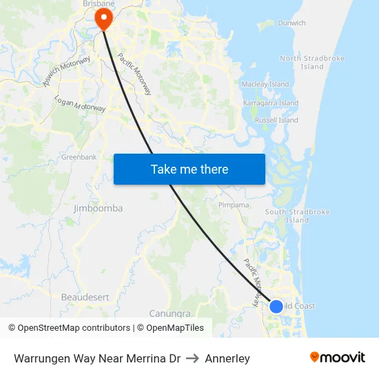 Warrungen Way Near Merrina Dr to Annerley map
