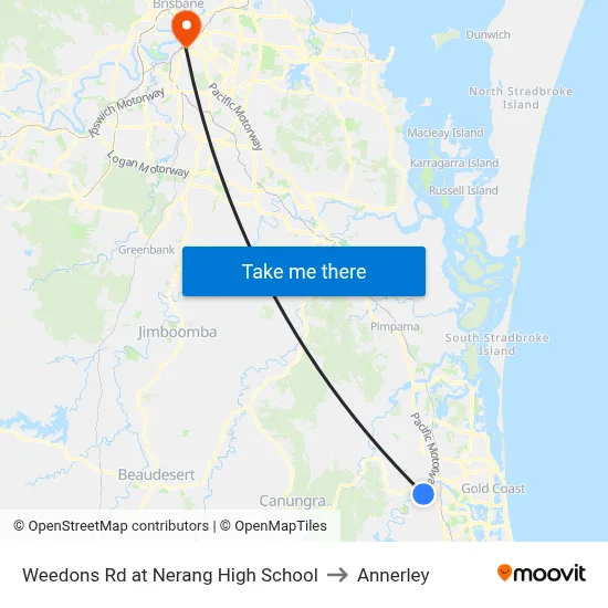 Weedons Rd at Nerang High School to Annerley map