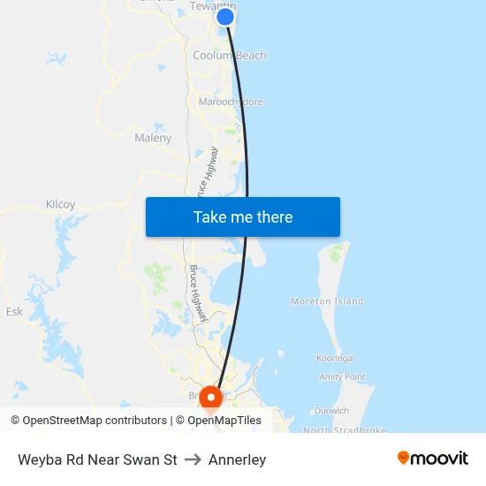 Weyba Rd Near Swan St to Annerley map