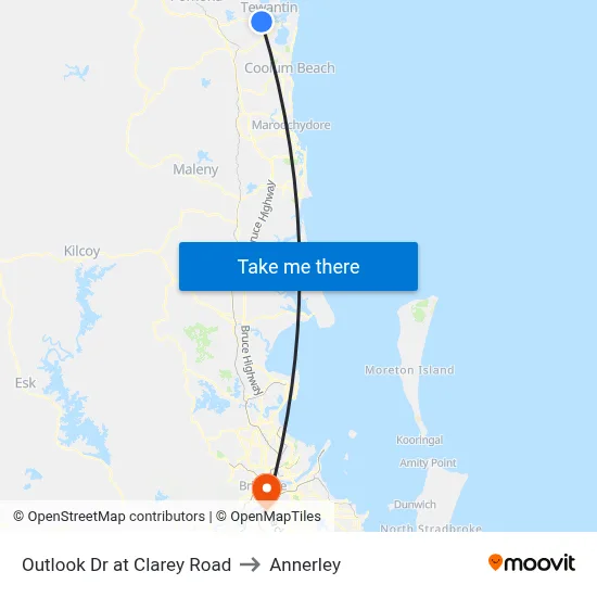 Outlook Dr at Clarey Road to Annerley map
