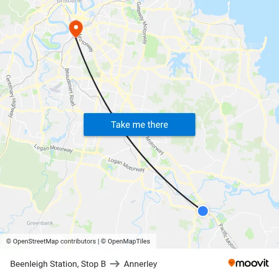 Beenleigh Station, Stop B to Annerley map