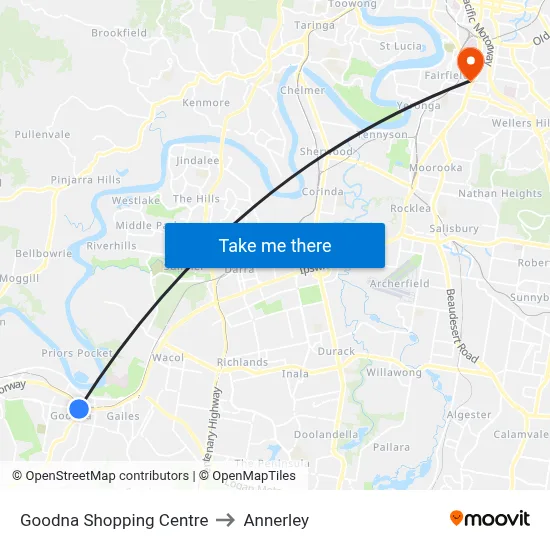 Goodna Shopping Centre to Annerley map