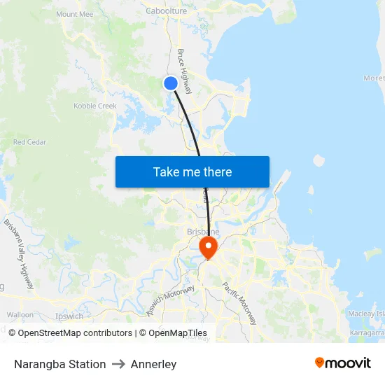 Narangba Station to Annerley map