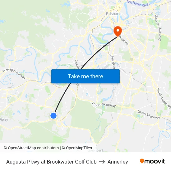 Augusta Pkwy at Brookwater Golf Club to Annerley map