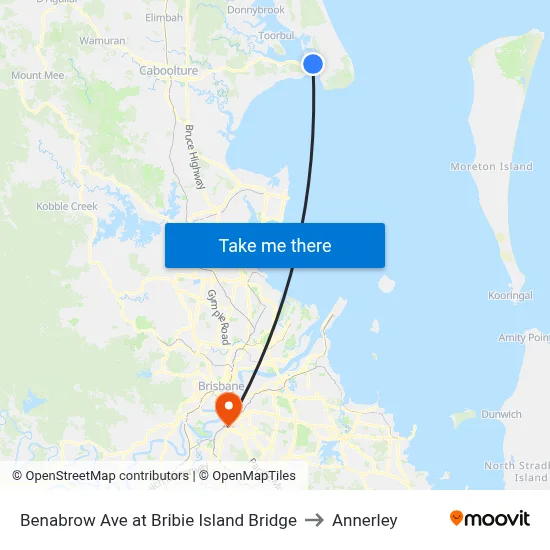 Benabrow Ave at Bribie Island Bridge to Annerley map