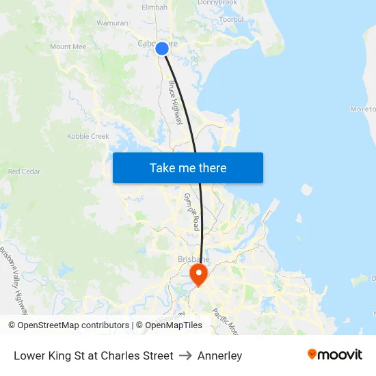 Lower King St at Charles Street to Annerley map
