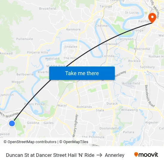 Duncan St at Dancer Street Hail 'N' Ride to Annerley map
