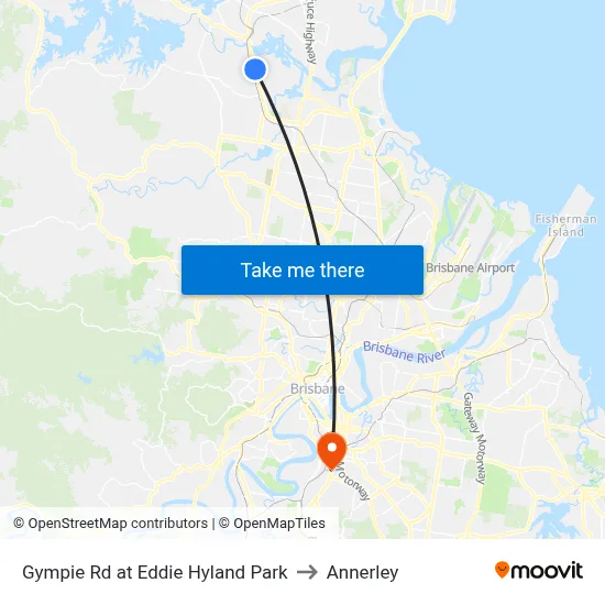 Gympie Rd at Eddie Hyland Park to Annerley map
