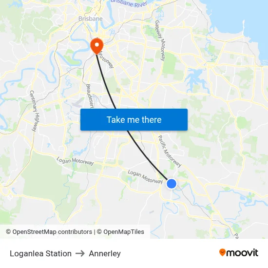 Loganlea Station to Annerley map