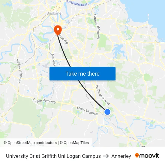 University Dr at Griffith Uni Logan Campus to Annerley map