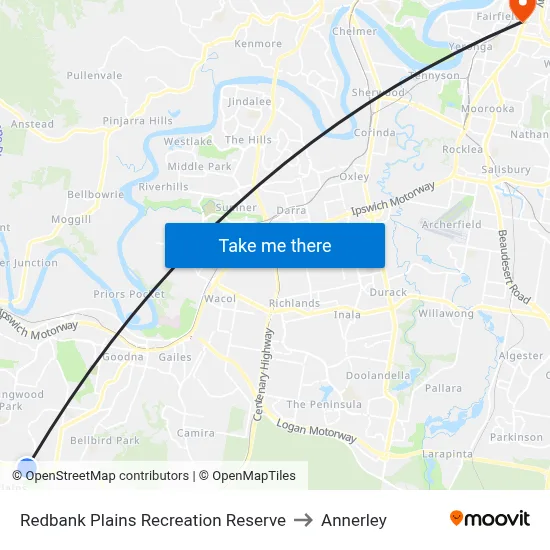 Redbank Plains Recreation Reserve to Annerley map