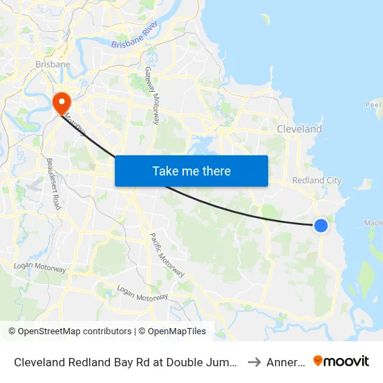 Cleveland Redland Bay Rd at Double Jump Road to Annerley map