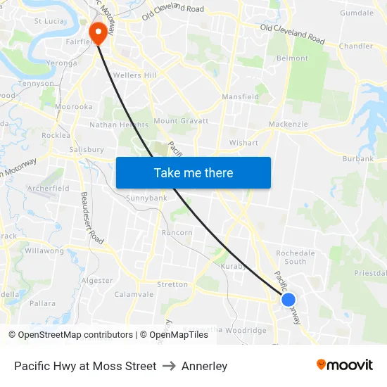 Pacific Hwy at Moss Street to Annerley map