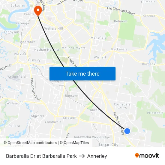 Barbaralla Dr at Barbaralla Park to Annerley map