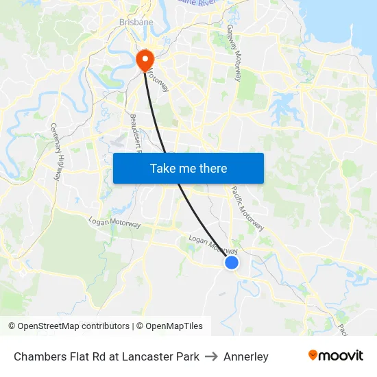 Chambers Flat Rd at Lancaster Park to Annerley map