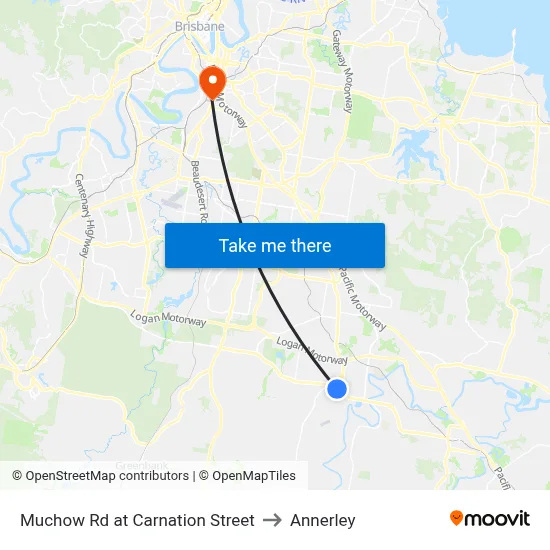 Muchow Rd at Carnation Street to Annerley map
