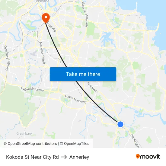 Kokoda St Near City Rd to Annerley map