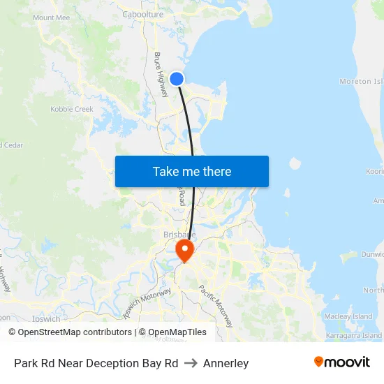 Park Rd Near Deception Bay Rd to Annerley map